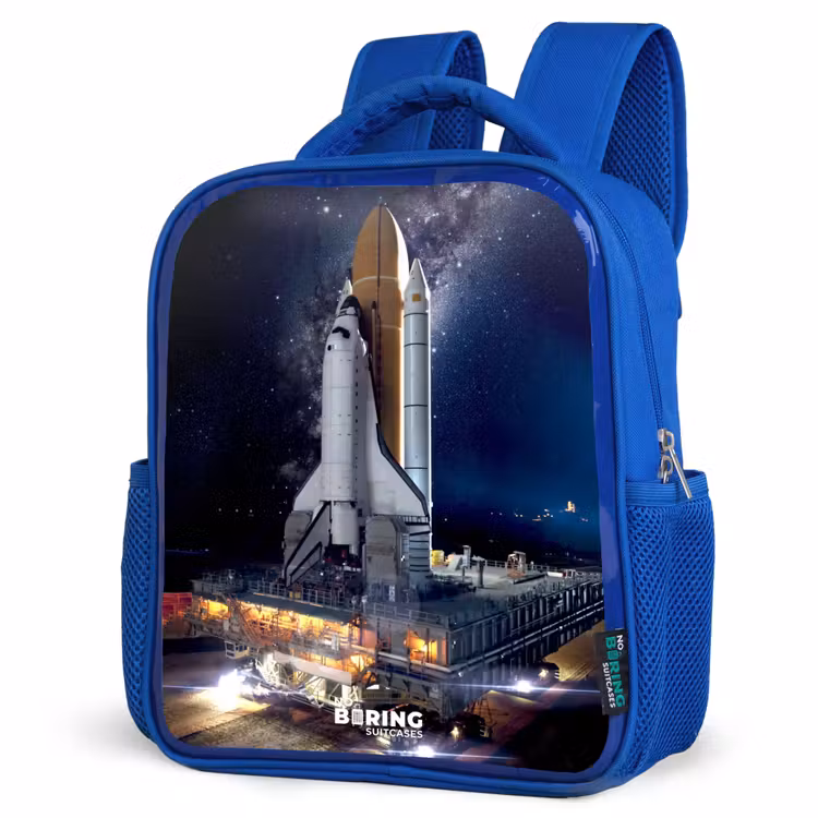 Kids backpack - Blue - Space shuttle that can take off — 3