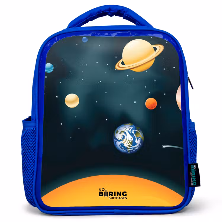Kids backpack - Blue - Space with planets — 1