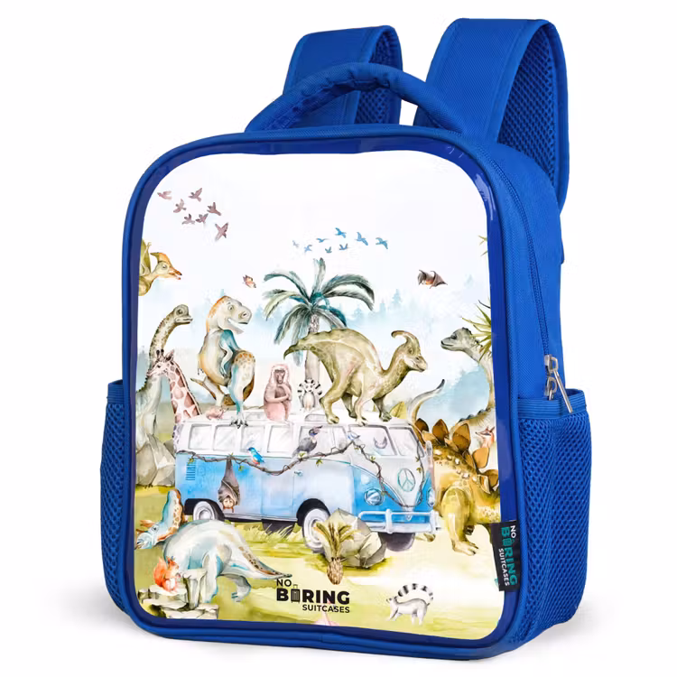 Kids backpack - Blue - Van with dinos — 3