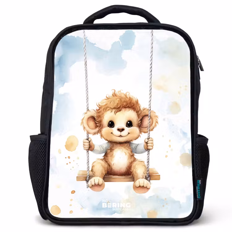 Kids backpack - Rocking monkey made of watercolor — 1