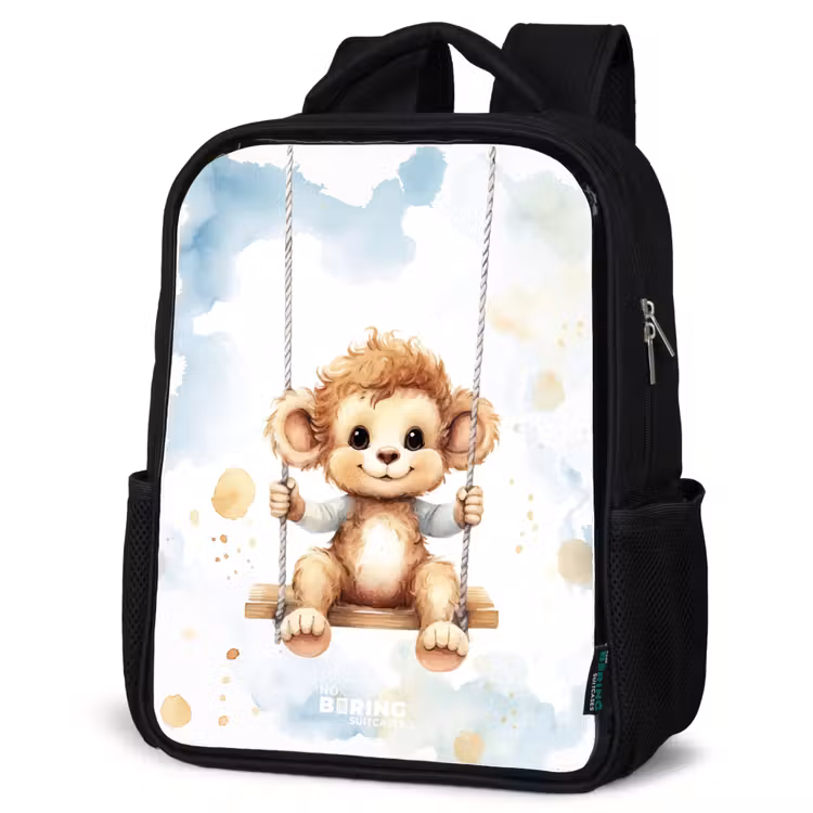 Kids backpack - Rocking monkey made of watercolor — 4