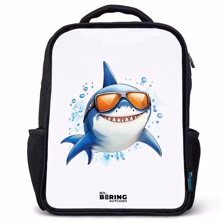 Kids backpack - Cool shark with sunglasses in the water — 1