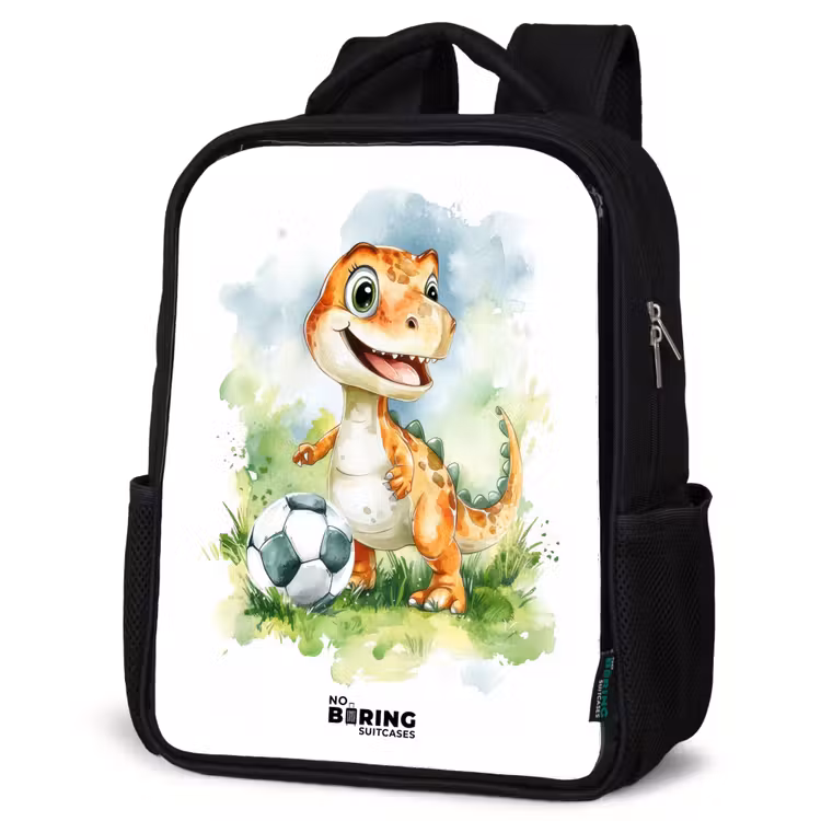 Kids backpack - Dino with soccer in colorful field — 4