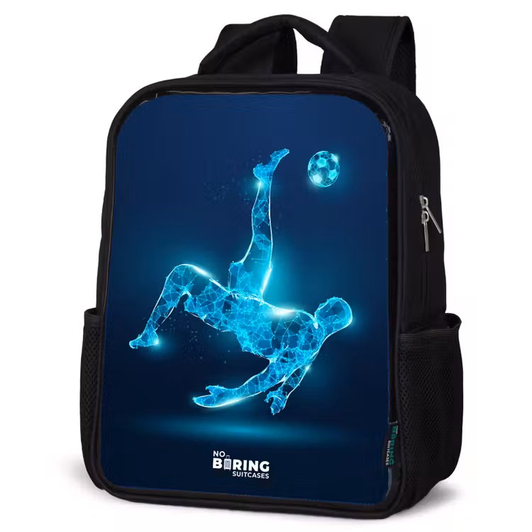 Kids backpack - Omake in blue neon soccer — 4