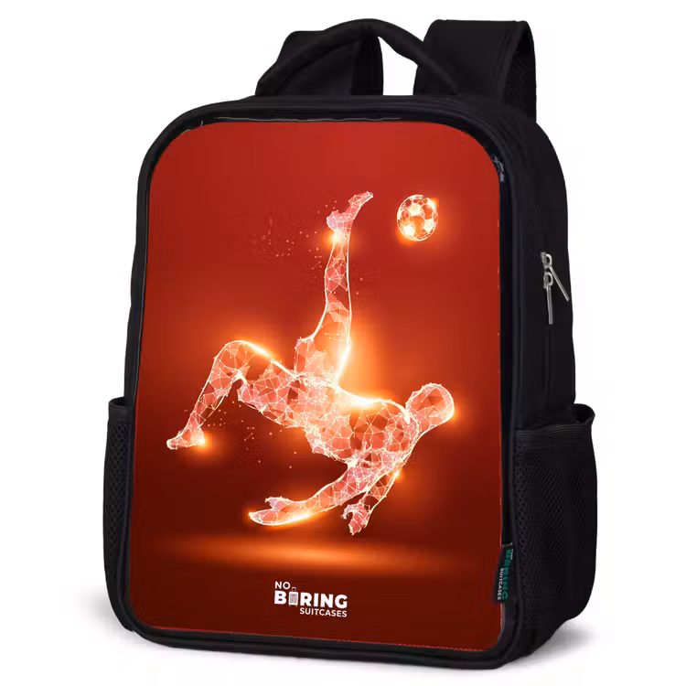 Kids backpack - Red glowing soccer player in action — 4