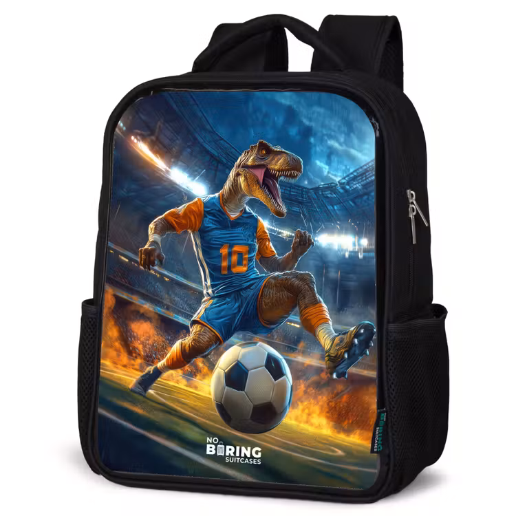 Kids backpack - T-Rex as soccer player in full stadium — 4