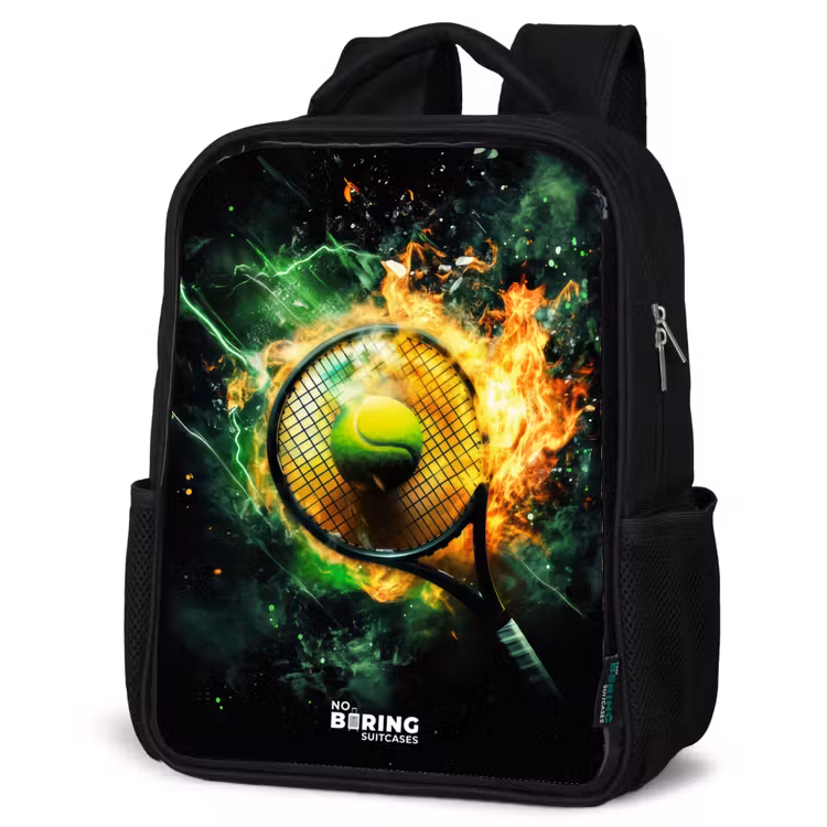 Kids backpack - Tennis ball in flames on powerful smash — 4