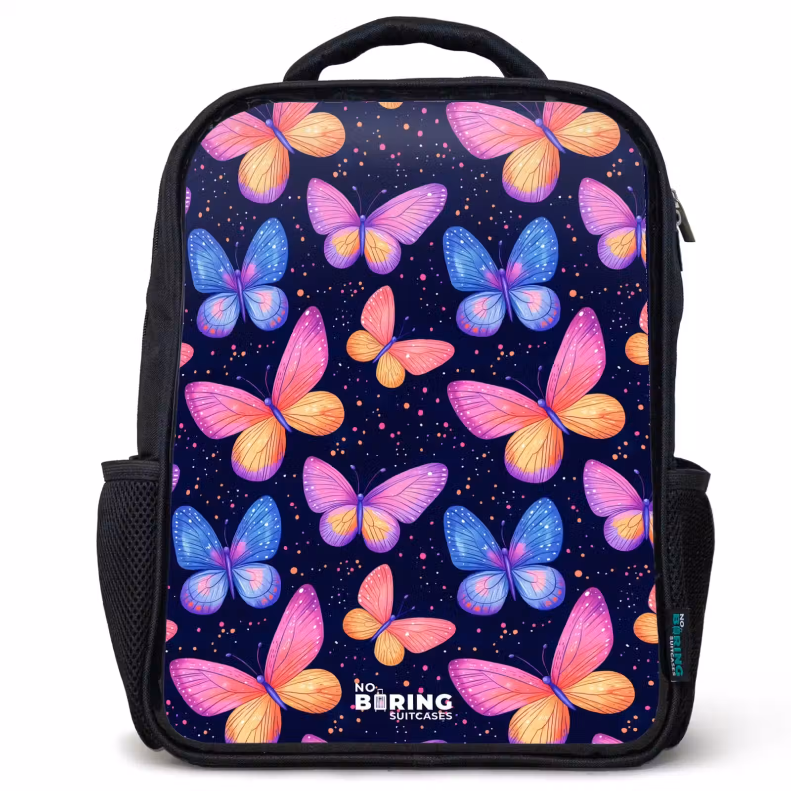 Kids backpack - Colorful butterflies in pink and blue — 1