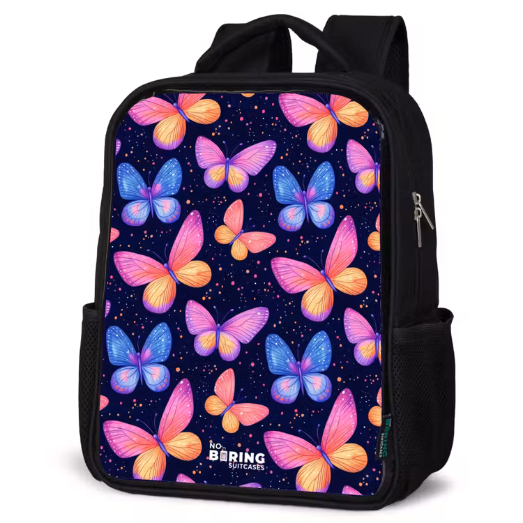 Kids backpack - Colorful butterflies in pink and blue — 4