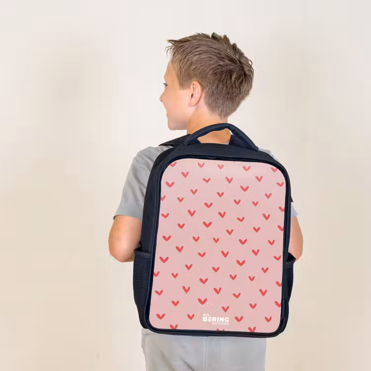 Kids backpack - Heart pattern with pink colors — 2