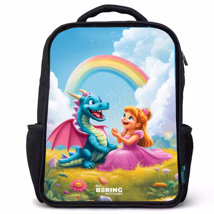 Kids backpack - Princess and dino in a colorful world — 1