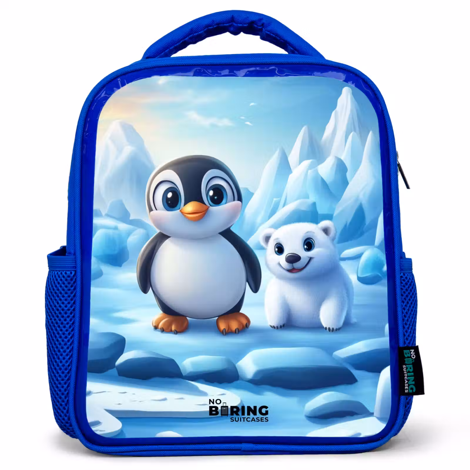 Kids backpack - Blue - Penguin and polar bear on ice floes — 1