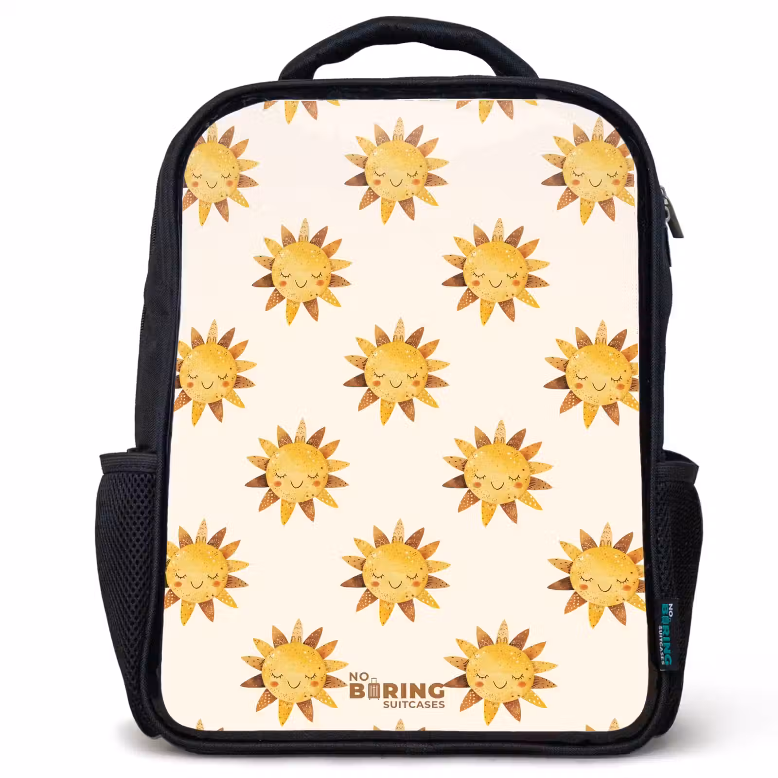 Kids backpack - Smiling suns as a pattern on beige background — 1