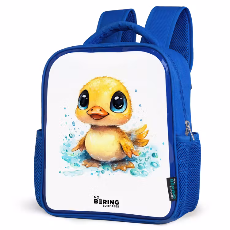 Kids backpack - Blue - Sweet duckling with blue eyes and water splashes — 3