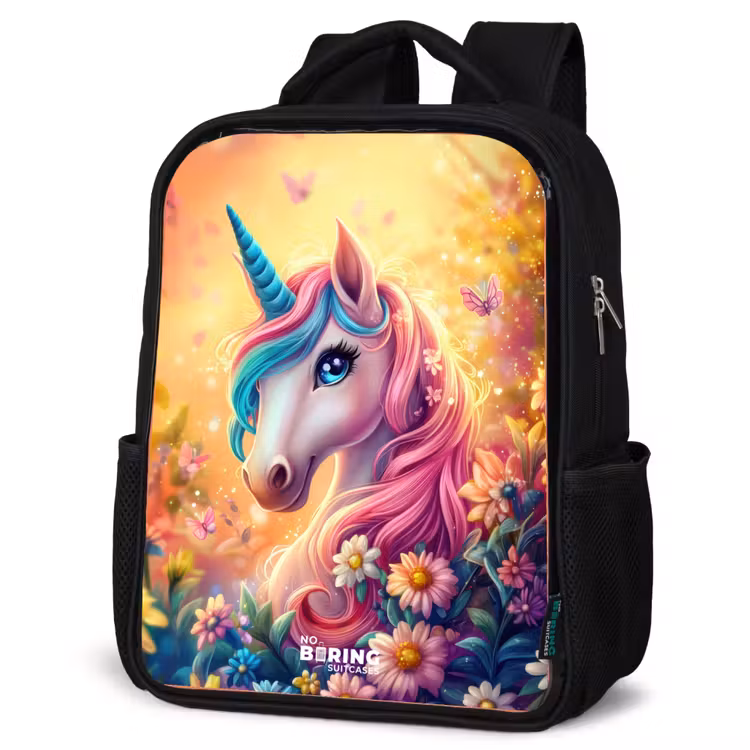 Kids backpack - Unicorn with colorful flowers — 4