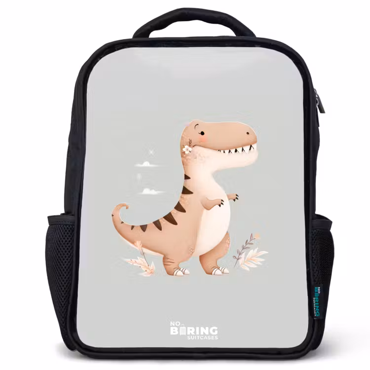 Kids backpack - Dino in beige and gray colors — 1