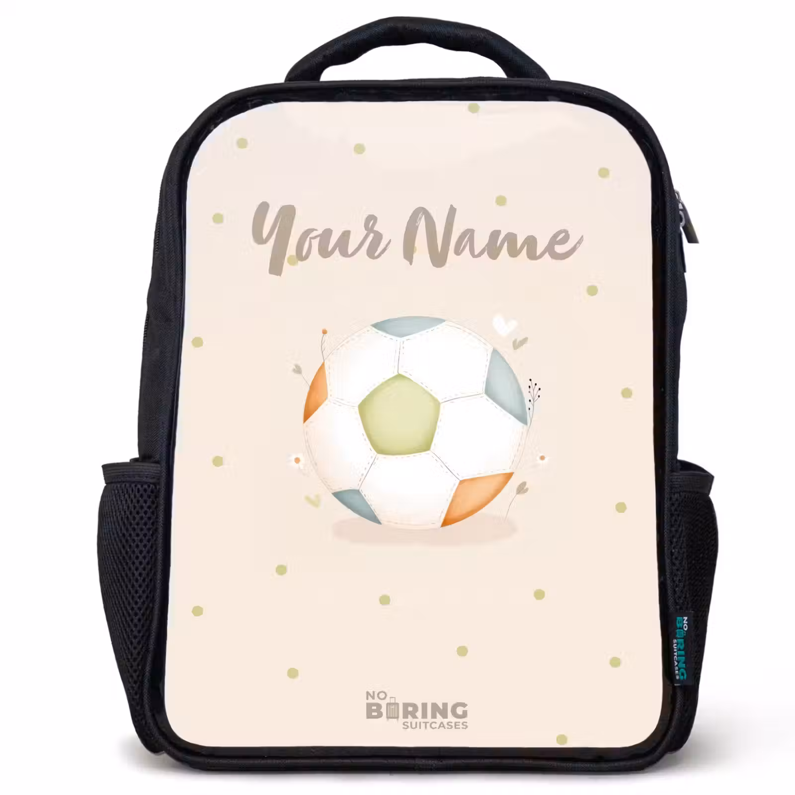 Kids backpack - Soccer in beige pastel colors — 1