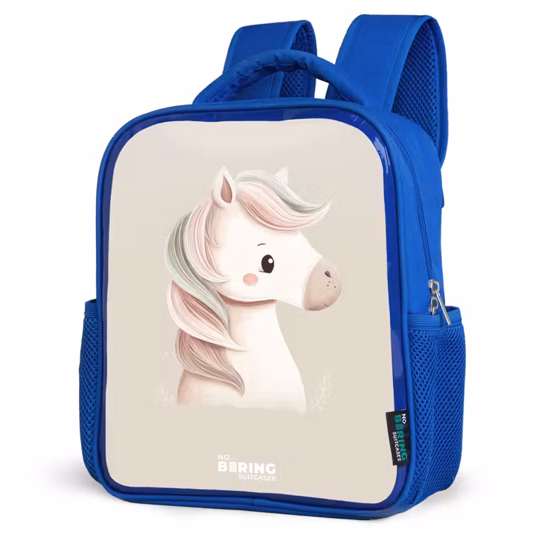 Kids backpack - Blue - Pony in pink pastel colors — 3