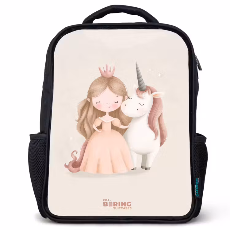 Kids backpack - Princess and a unicorn in pastel colors — 1