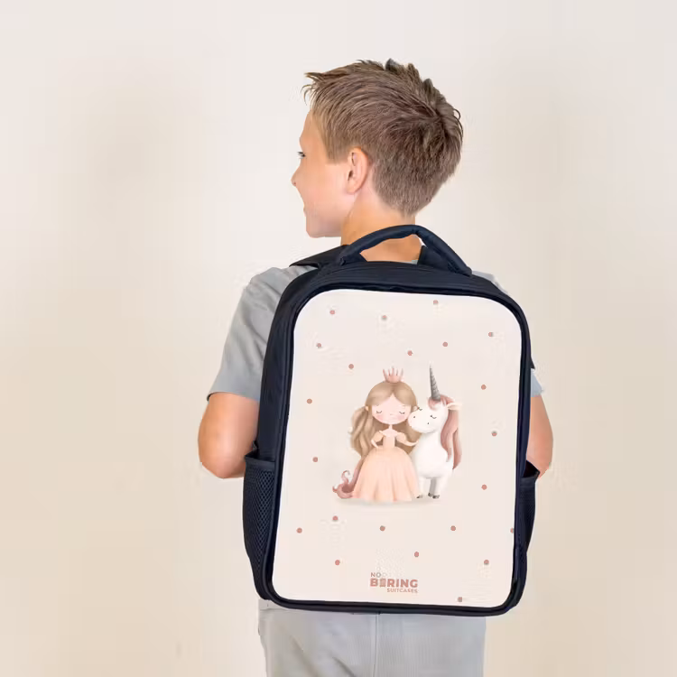 Kids backpack - Princess and a unicorn in pastel colors — 2