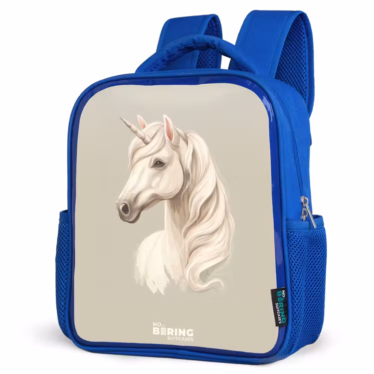 Kids backpack - Blue - Unicorn in neutral colors — 3