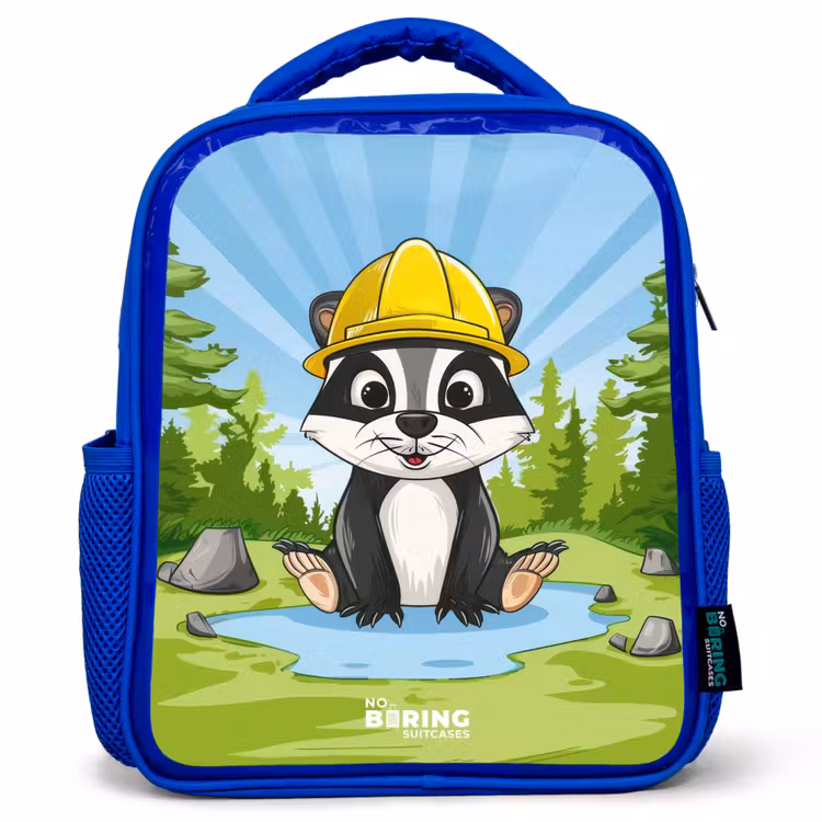 Kids backpack - Blue - Wally work bear — 1