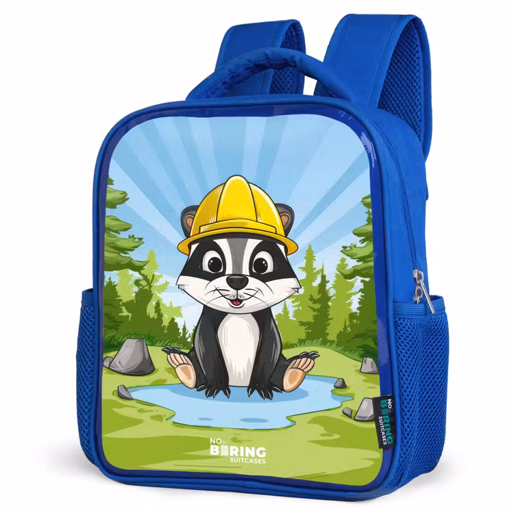 Kids backpack - Blue - Wally work bear — 3