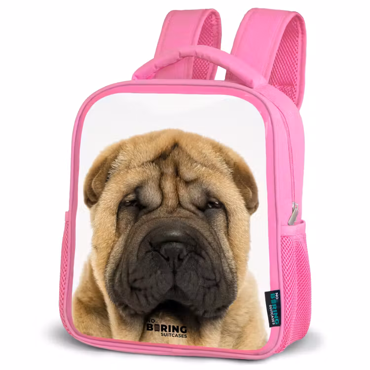 Kids backpack - Pink - Dog with Angry Head — 4