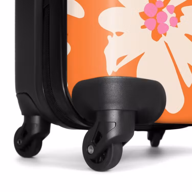 Suitcase - Pastel flowers - Cream with orange — 6