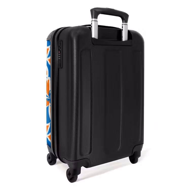 Suitcase - Pastel flowers - Orange with blue — 2