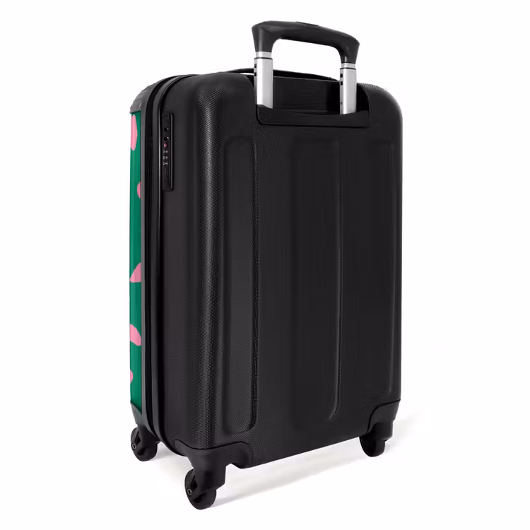Suitcase - Pastel flowers - Pink with green — 2