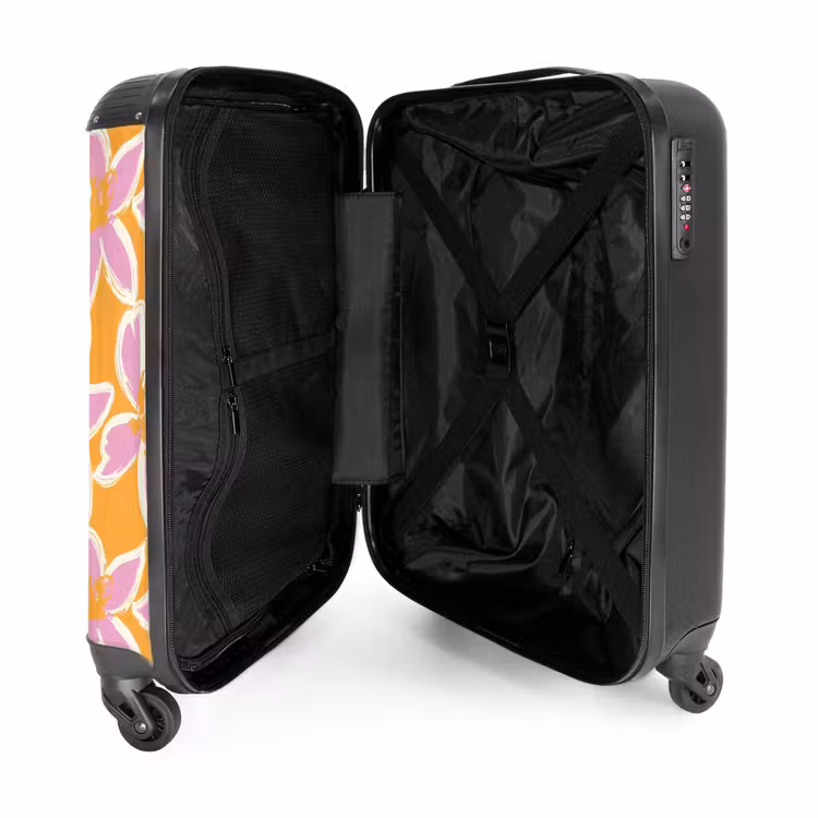 Suitcase - Pastel flowers - Pink with orange — 3