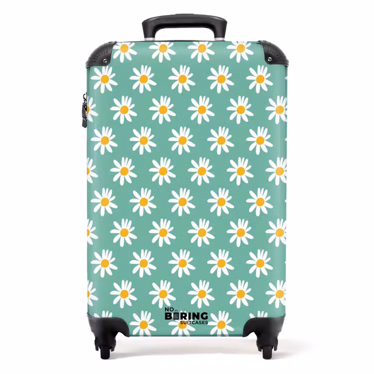 Suitcase - Vintage floral pattern - Green — 1