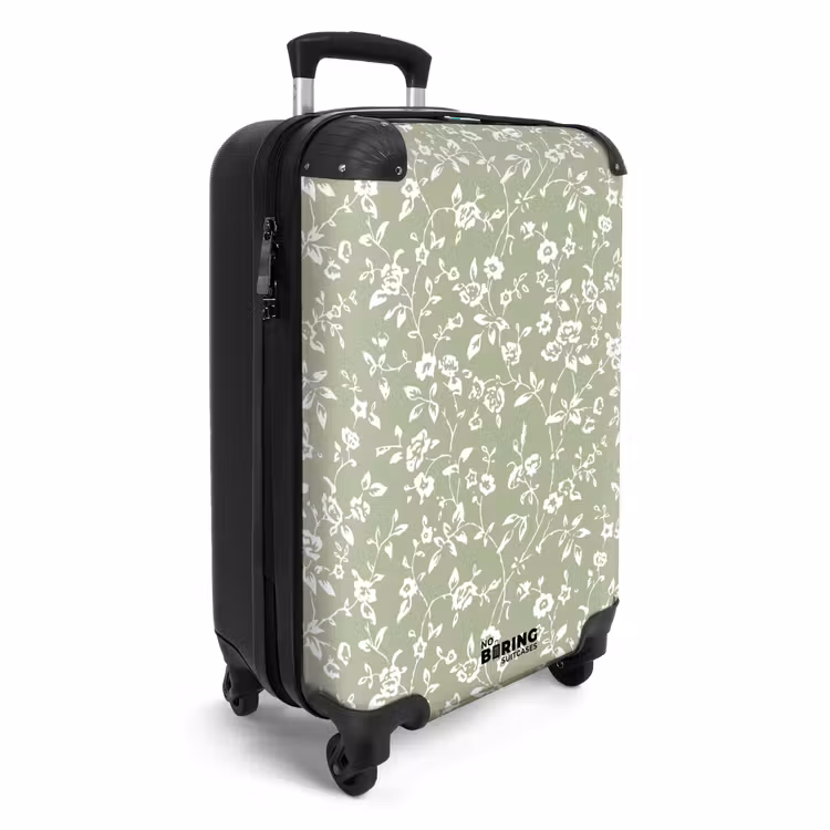 Suitcase - Vintage floral pattern - Light green — 4