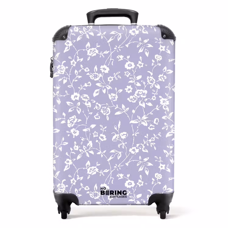 Suitcase - Vintage floral pattern - Light purple — 1
