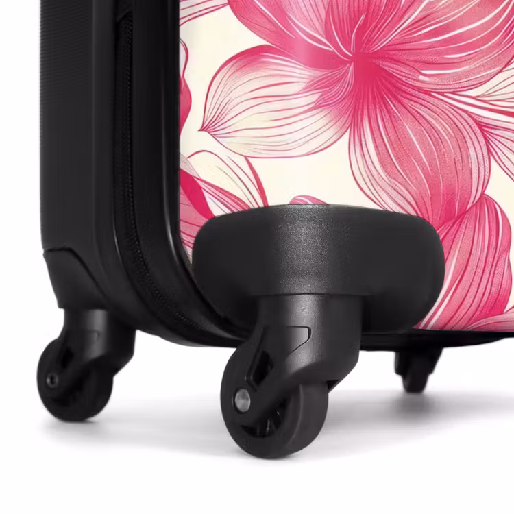 Suitcase - Vintage floral pattern - Pink with cream — 6