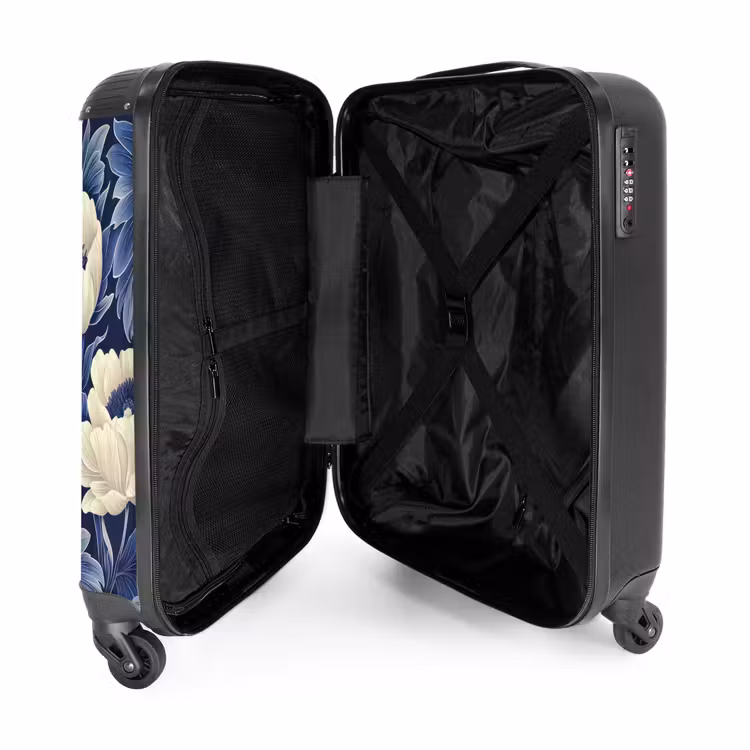 Suitcase - Vintage flowers - Blue — 3