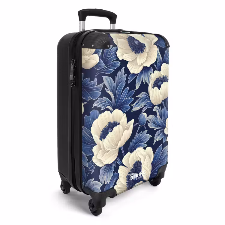 Suitcase - Vintage flowers - Blue — 4