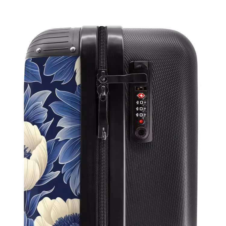 Suitcase - Vintage flowers - Blue — 5