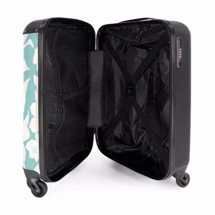 Suitcase - Vintage flowers - Light blue — 3