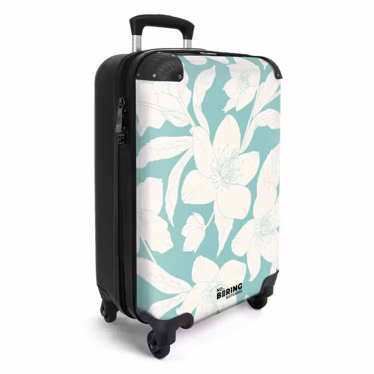 Suitcase - Vintage flowers - Light blue — 4
