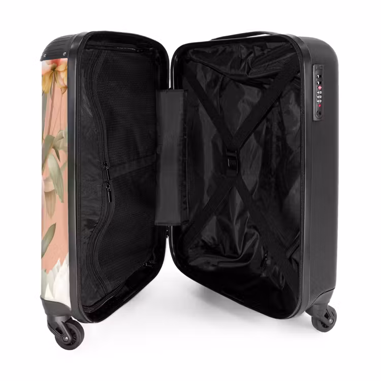 Suitcase - Vintage flowers - Peonies soft pink — 3
