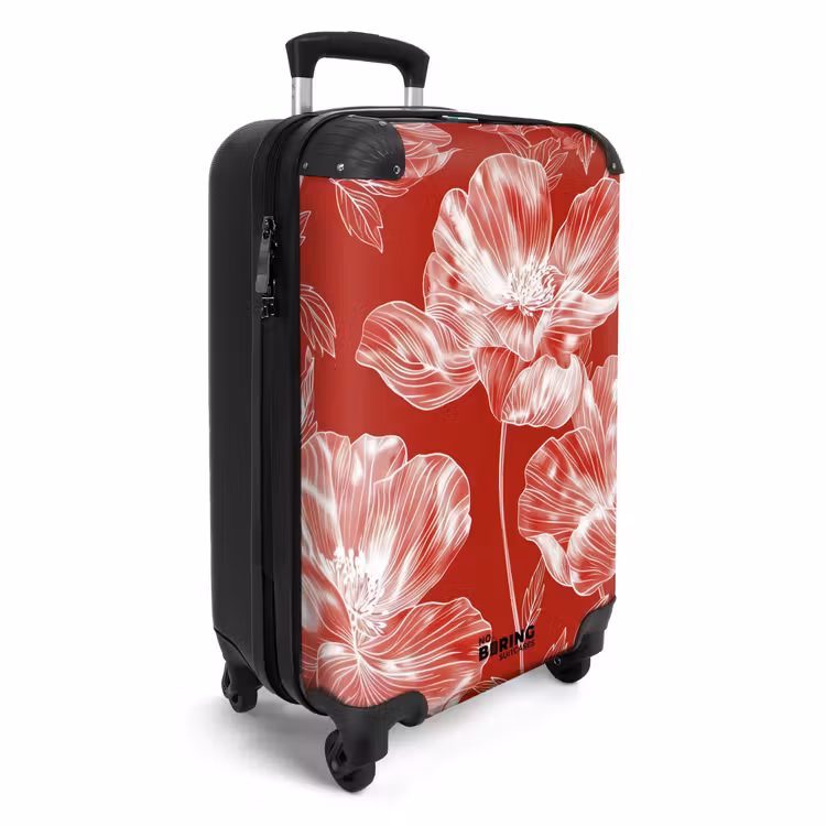 Suitcase - Vintage flowers - Red — 4