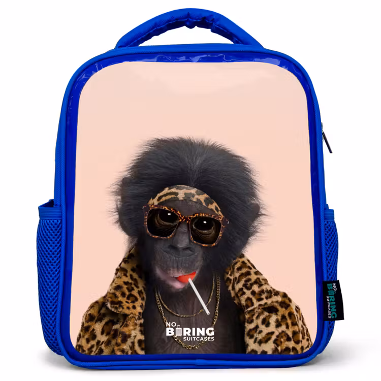 Kids backpack - Blue - Monkey with Loly — 1