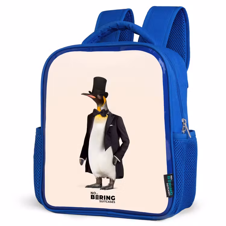 Kids backpack - Blue - Penguin in Suit — 3