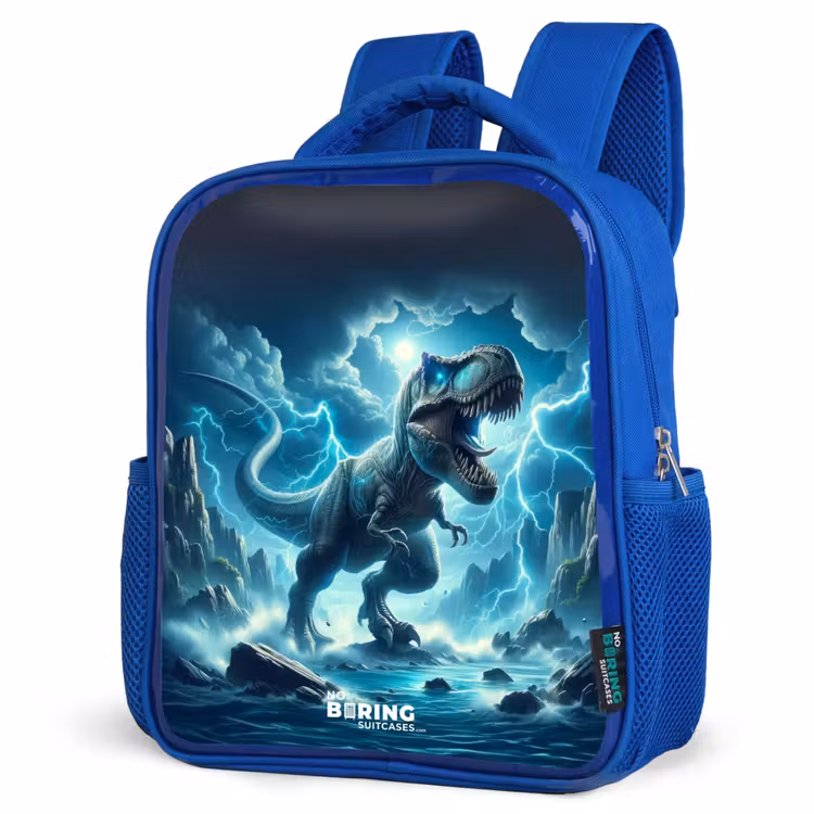 Kids backpack - Blue - Thunderclap dino — 3