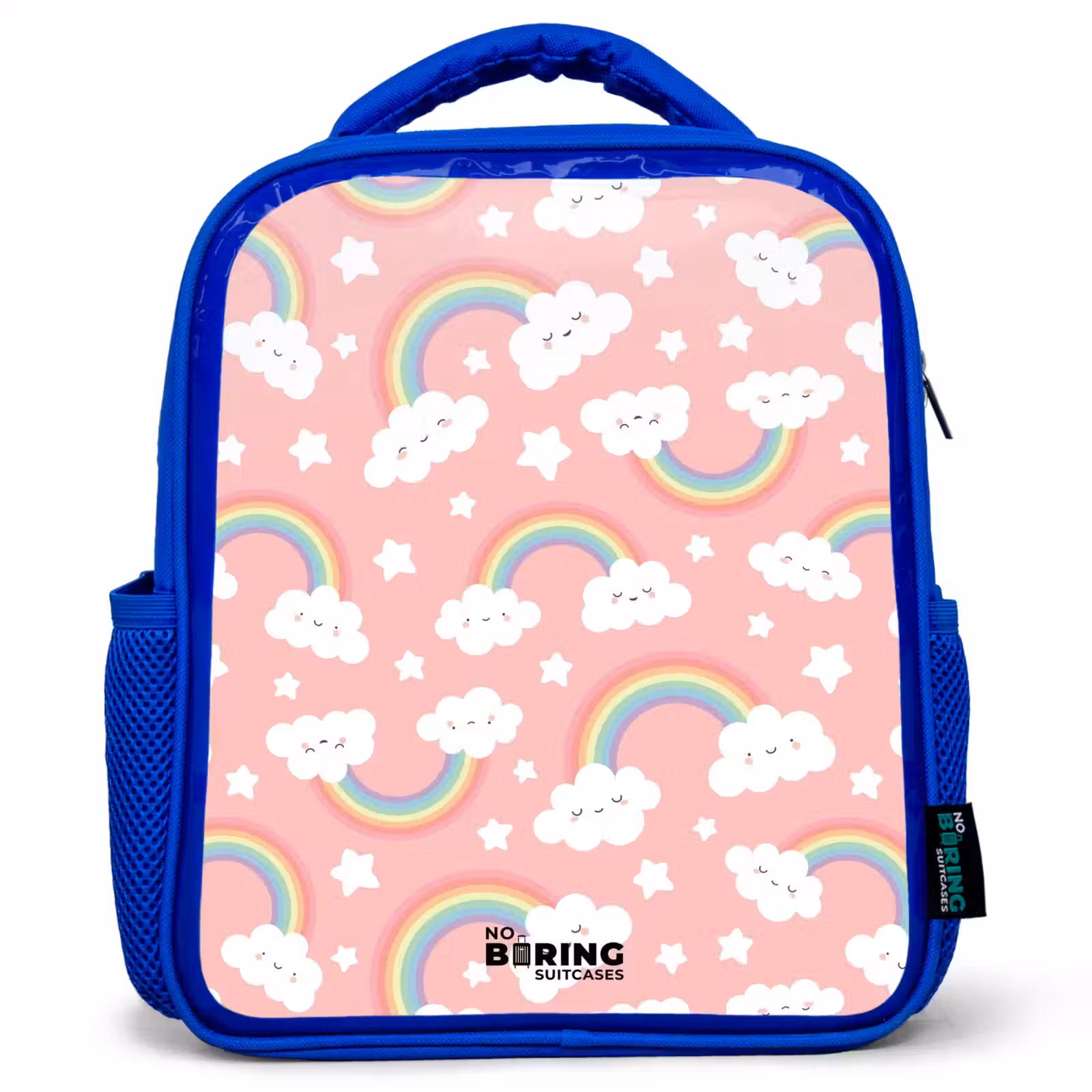 Kids backpack - Blue - Pink with rainbow pattern — 1