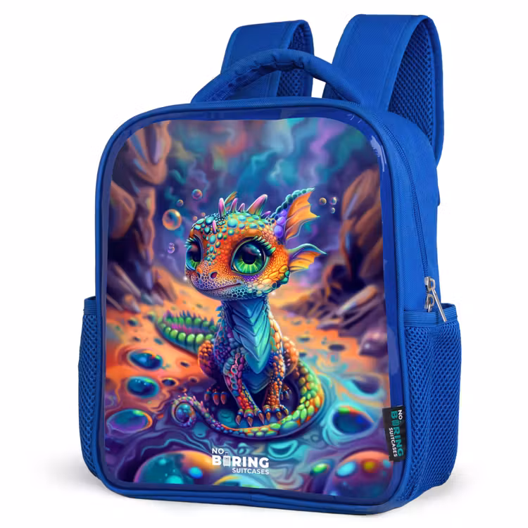 Kids backpack - Blue - Ornate sapphire dragon — 3