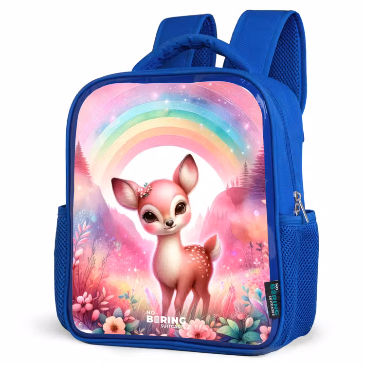 Kids backpack - Blue - Pink roebuck — 3