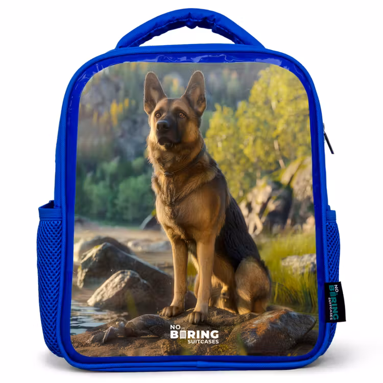 Kids backpack - Blue - Watching sheepdog on the rocks — 1